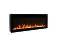 Remii by Amantii 45" Extra Slim Wall Mount Electric Fireplace with Black Steel Surround- WM-SLIM-45- Right View With Yellow Flame