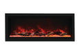 Remii by Amantii - Extra Tall XT Series Built-in Electric Fireplace with Black Steel Surround - Front View With Red Flame