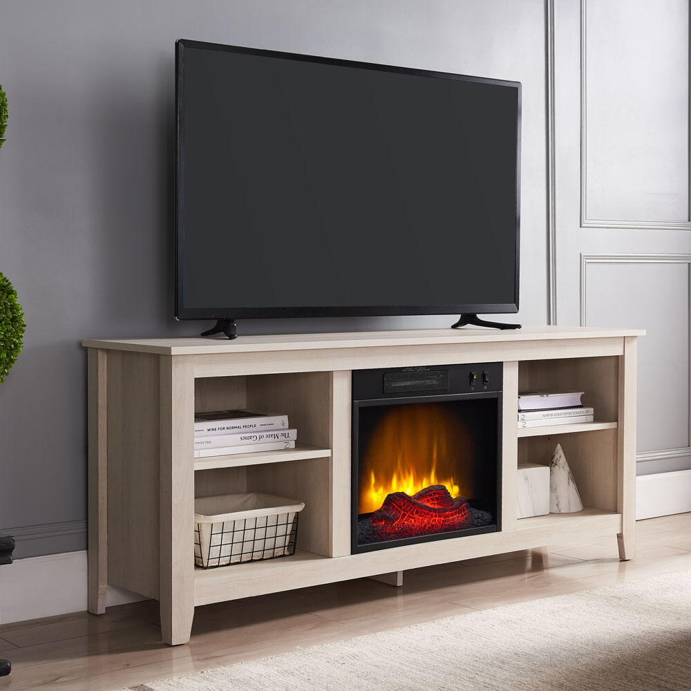 HearthPro 56" Open Media Console Electric Fireplace
