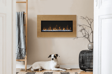 Remii by Amantii - Extra Slim XS Series Indoor or Outdoor Built-in Electric Fireplace with Black Steel Surround - Available in 4 Sizes - 35"/45"/55"/65" - Lifestyle Bedroom
