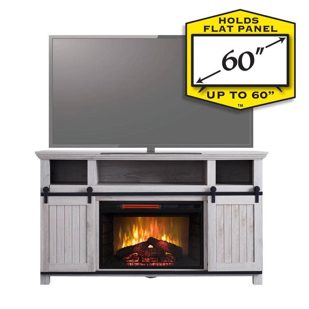 Bold Flame by HearthPro - Electric Fireplace Media Console in Grey Washed Oak