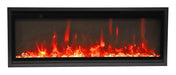 Remii by Amantii - Extra Slim XS Series Indoor or Outdoor Built-in Electric Fireplace with Black Steel Surround - Available in 4 Sizes - 35"/45"/55"/65" - Front View