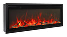 Remii by Amantii - Extra Slim XS Series Indoor or Outdoor Built-in Electric Fireplace with Black Steel Surround - Available in 4 Sizes - 35"/45"/55"/65" - Side View